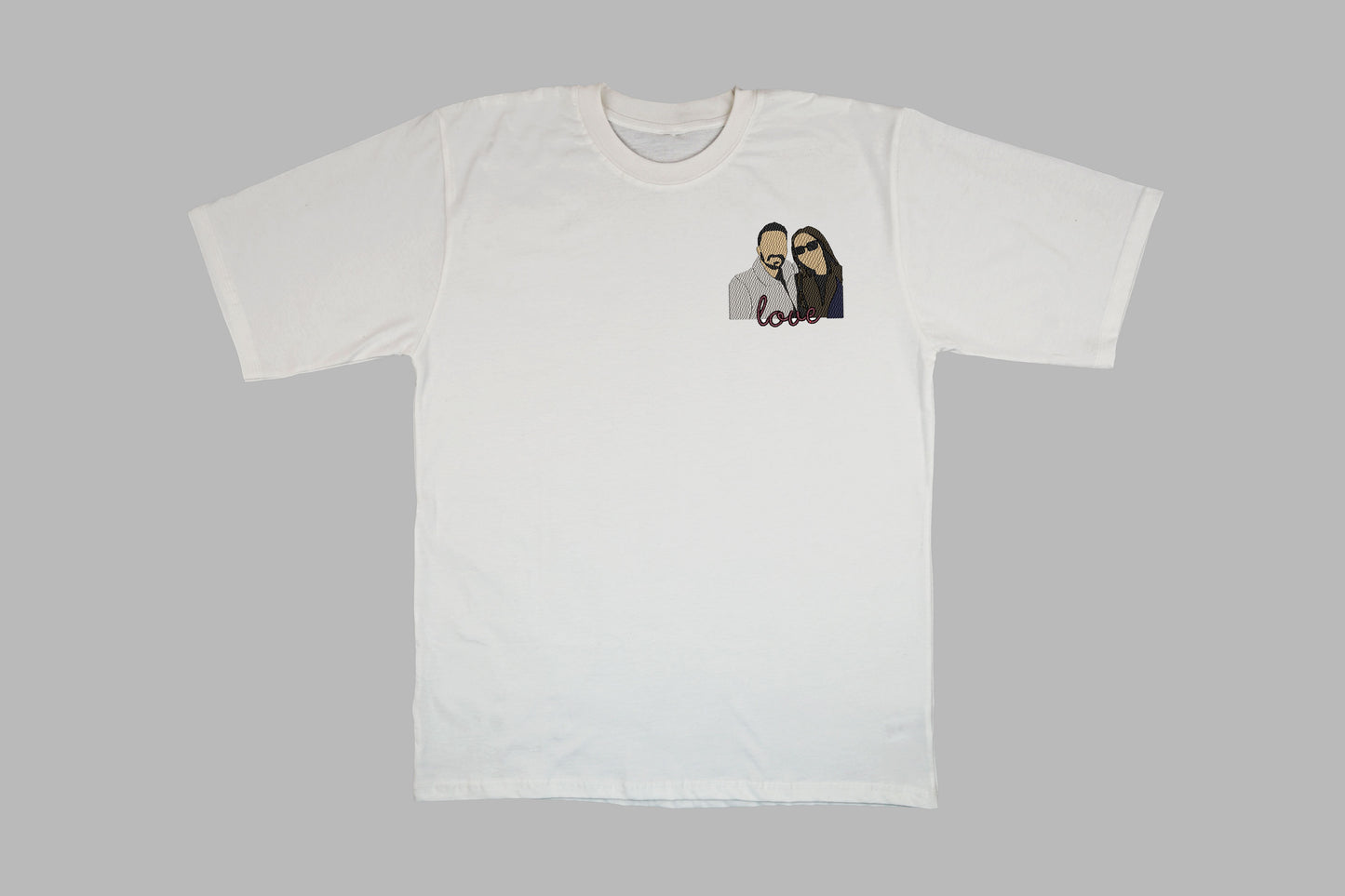 Love Nakışlı Fotoğraflı Oversize Tshirt